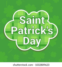 Saint Patricks Day Retro Poster Green Shamrock Background Vector Illustration