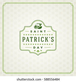 El Día de los Patrocinadores Insignia Típográfica Retro sobre el fondo del patrón. Tarjeta de saludos o afiche de diseño de vintage Vector.
