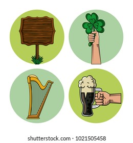 Saint patricks day round icons