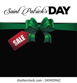 Saint Patrick's Day sale black bag bow background EPS 10 vector royalty free stock illustration