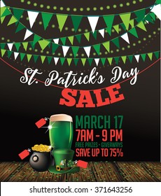 St. Patrick's Day Sale Bunding and Light Hintergrund EPS10 Vektorgrafik