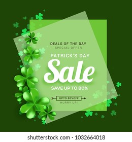 Saint Patricks Day Sale Poster Or Sale Banner Background.