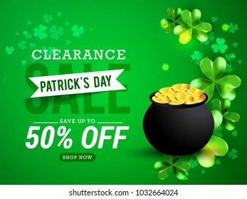 Saint Patricks Day Sale Poster Or Sale Banner Background.