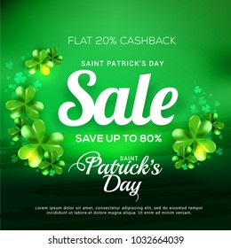 Saint Patricks Day Sale Poster Or Sale Banner Background.