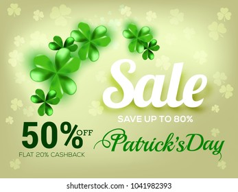 Saint Patricks Day Sale Poster Or Banner Background.