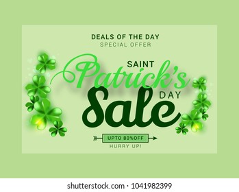 Saint Patricks Day Sale Poster Or Banner Background.