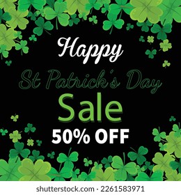 saint Patrick's day sale poster flyer social media post design