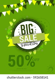 Saint Patricks Day Sale Poster Or Sale Banner Background.