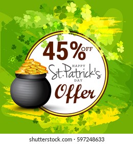 Saint Patricks Day Sale Poster Or Sale Banner Background.