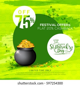 Saint Patricks Day Sale Poster Or Sale Banner Background.