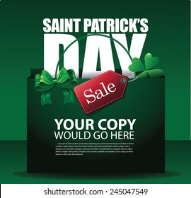 Saint Patrick's day sale shopping bag background EPS 10 vector stock illustration