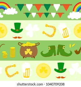 Saint Patrick's Day seamless for background, green tone.