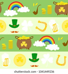 Saint Patrick's Day seamless for background, green tone.