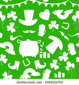Saint Patrick's Day seamless for background, green tone.