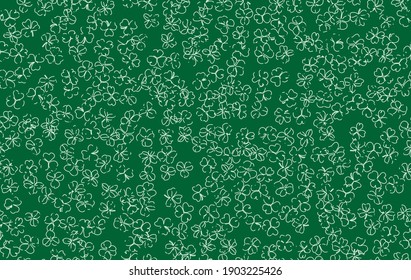 saint patrick's day seamless bicolor pattern shamrock leaves silhouette on green background