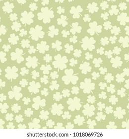 Saint Patrick's day seamless pattern. Background with green colors. Vector illustration.