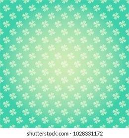 Saint Patricks Day seamless pattern with clover shamrock Vector cartoon colorful spring background