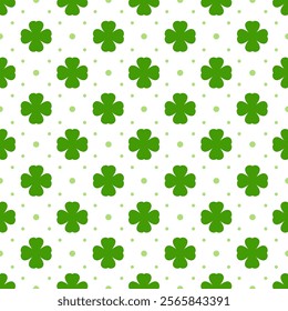 Saint Patrick's Day Seamless Pattern Design Featuring Decorative Elements in a Hand Drawn Cartoon Flat Style Illustration