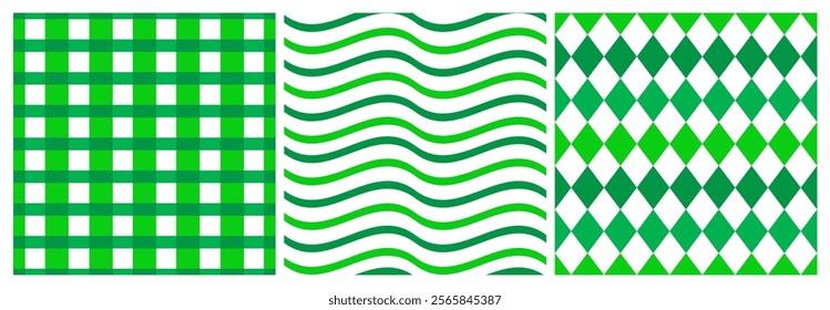 Saint Patrick's Day Seamless Pattern Design Featuring Decorative Elements in a Hand Drawn Cartoon Flat Style Illustration