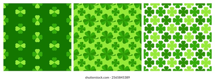 Saint Patrick's Day Seamless Pattern Design Featuring Decorative Elements in a Hand Drawn Cartoon Flat Style Illustration