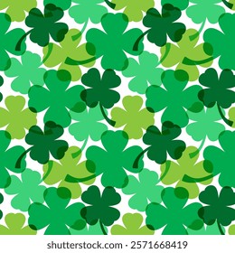 Saint Patrick's Day Seamless Pattern Design Featuring Hand Drawn Decorative Elements in a Cartoon Flat Style Illustration