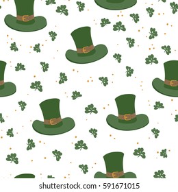 Saint Patrick's Day seamless pattern. Celebration design for March, 17th. Beer festival  badge 