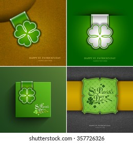 Saint Patrick's Day Set Card Background, Vector Eps 10