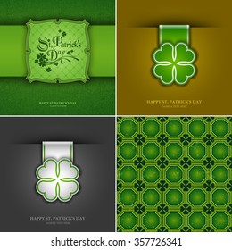 Saint Patrick's Day Set Card Background, Vector Eps 10