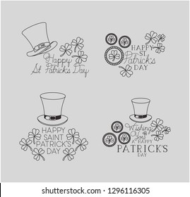 saint patricks day set fonts labels