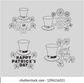 saint patricks day set fonts labels