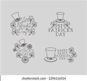 saint patricks day set fonts labels