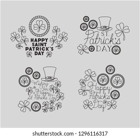 saint patricks day set fonts labels