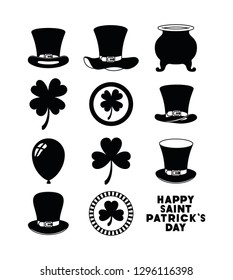 saint patricks day set icons
