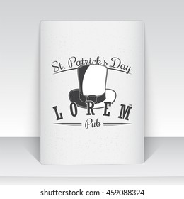 Saint Patricks Day set. Luck of the Irish. Detailed elements. Typographic labels, stickers, logos and badges. Sheet of white paper. Flat vector illustration