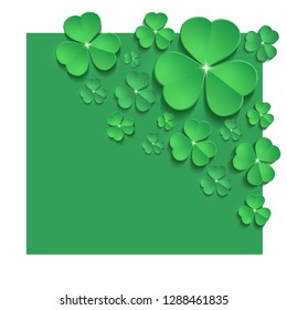 Saint Patrick's Day shamrock banner greeting card green vector