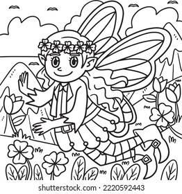 Saint Patricks Day Shamrock Fairy Coloring Page