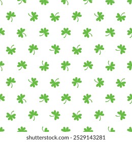 saint patricks day shamrock nahtloses muster, grüne kleeblätter auf transparentem hintergrund