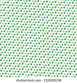 Saint Patricks Day small shamrock pattern on white background