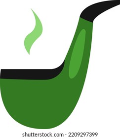 Saint Patricks Tag rauchende Pfeife, Illustration, Vektorgrafik auf weißem Hintergrund.
