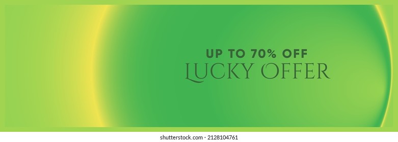 Saint Patrick's Day Spring Background for sale promotion banners with Green Yellow smooth modern gradient design. Vector.