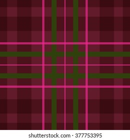 Saint Patricks Day squared kilt seamless background. Irish traditional background for postcard, card, banner template. National red background design. Vector EPS10