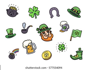 Saint Patrick's Day Sticker/Icon Collection in Color