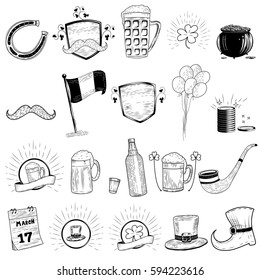 Saint Patrick's Day symbol and object in vector