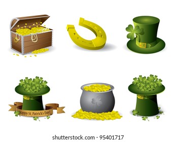 Saint Patrick's Day symbols vector set