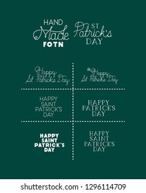 saint patricks day tag hanging with green background