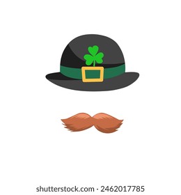 Saint Patrick's Day theme hat illustration design suitable for stickers, templates, religious celebration day decorations