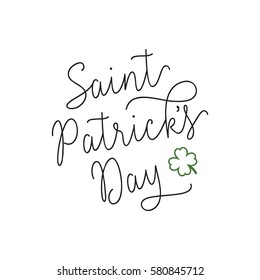 Saint Patricks Day Thin Line Lettering