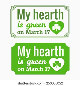 Saint Patrick's day - typographic design label