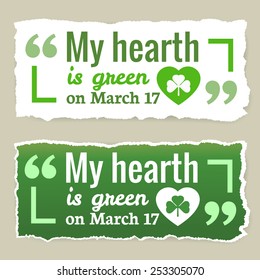 Saint Patrick's day - typographic design tags