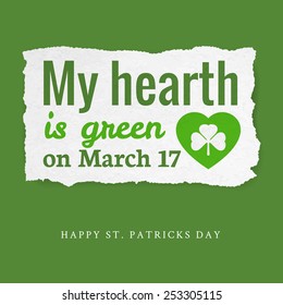 Saint Patrick's day - typographic design tag